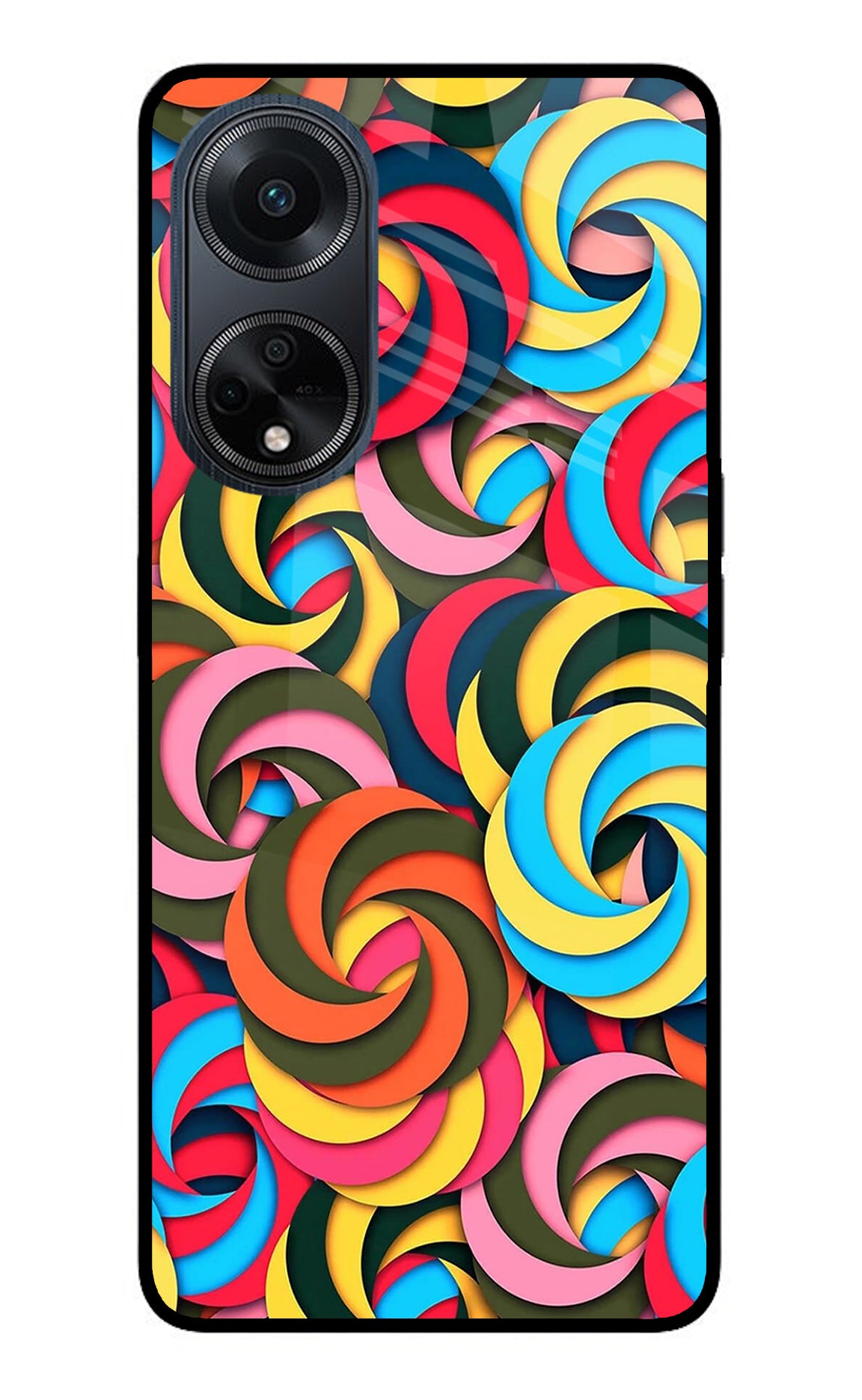 Spiral Pattern Oppo F23 Glass Case