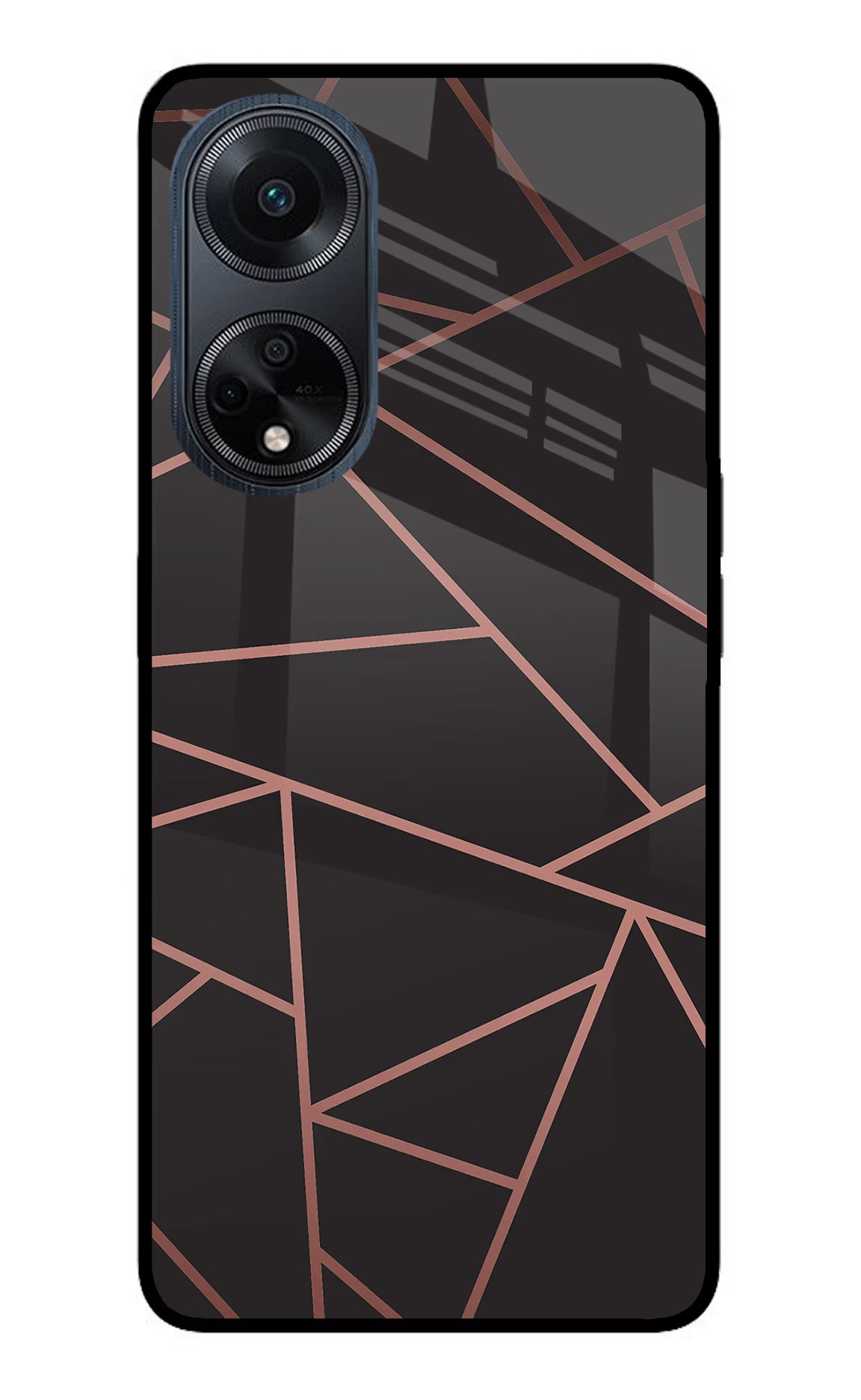 Geometric Pattern Oppo F23 Glass Case Back Cover by Casekaro