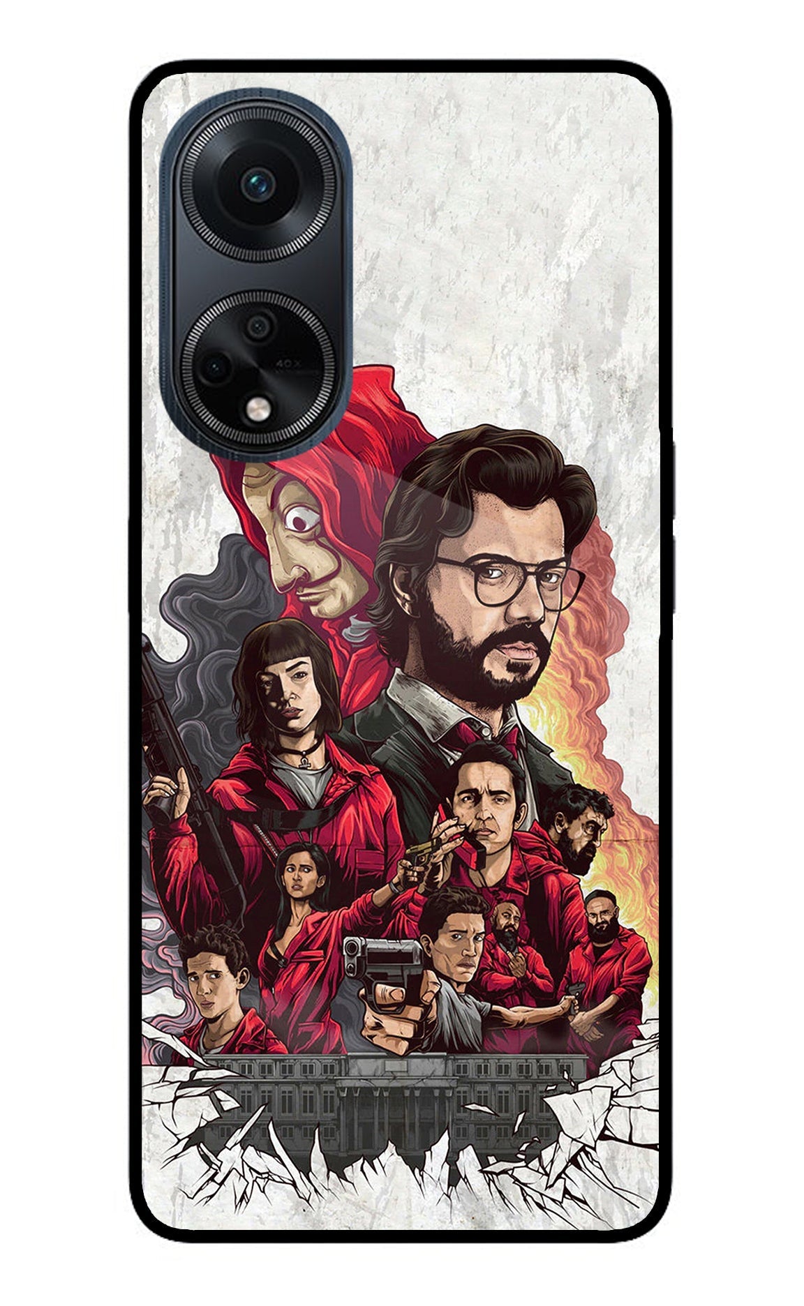 Money Heist Artwork Oppo F23 Glass Case