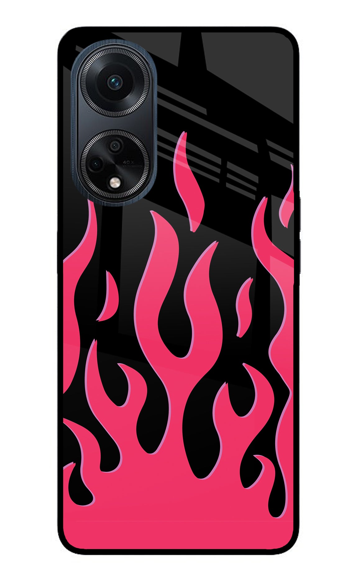 Fire Flames Oppo F23 Glass Case