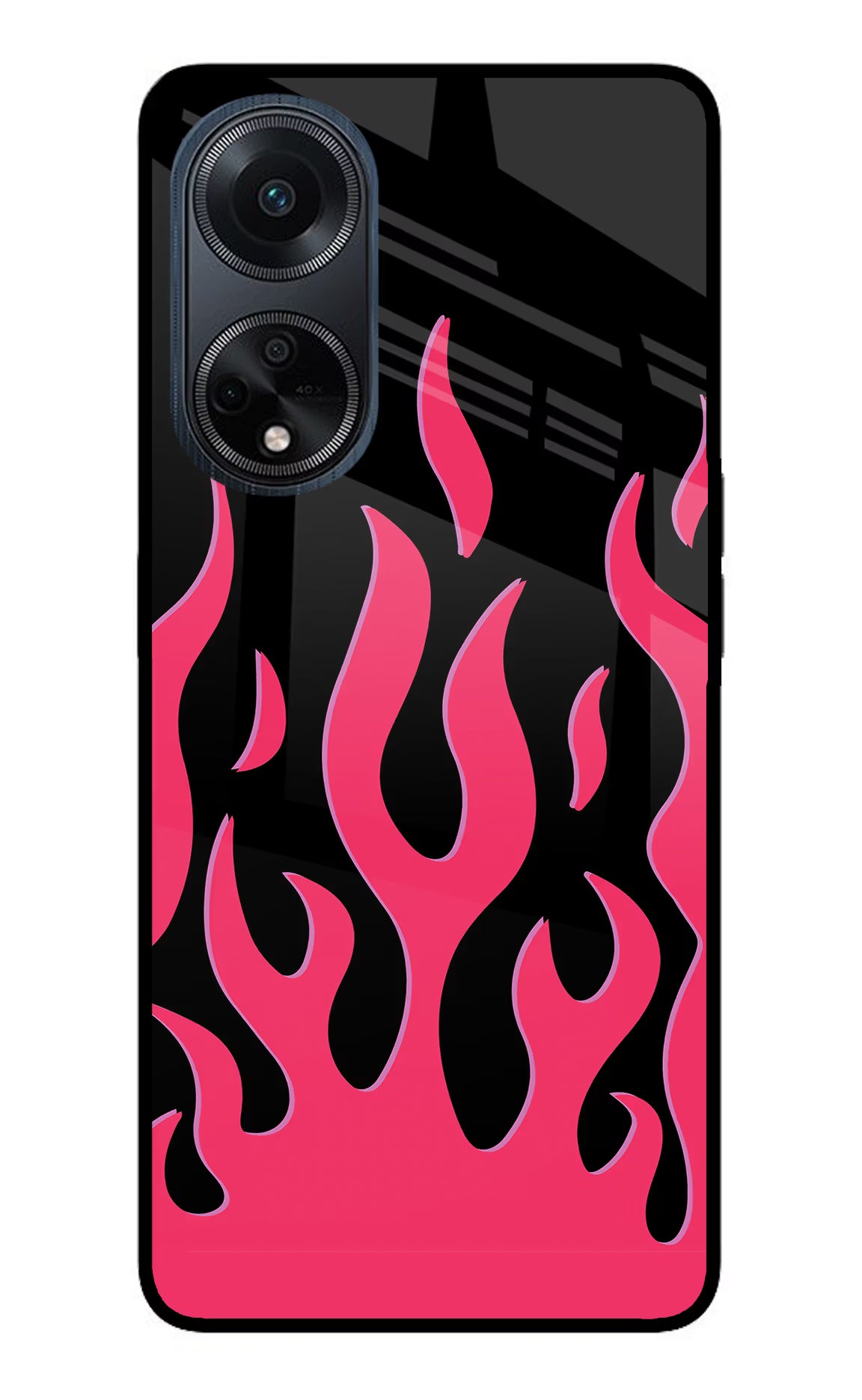 Fire Flames Oppo F23 Glass Case Back Cover by Casekaro
