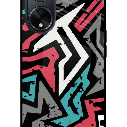 Geometric Graffiti Oppo F23 Glass Case Back Cover by Casekaro