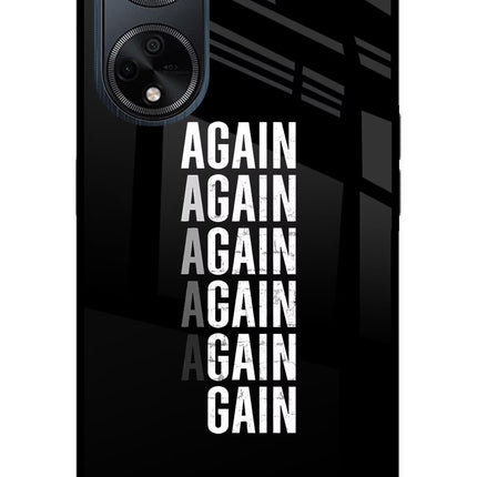 Again Again Gain Oppo F23 Glass Case Back Cover by Casekaro