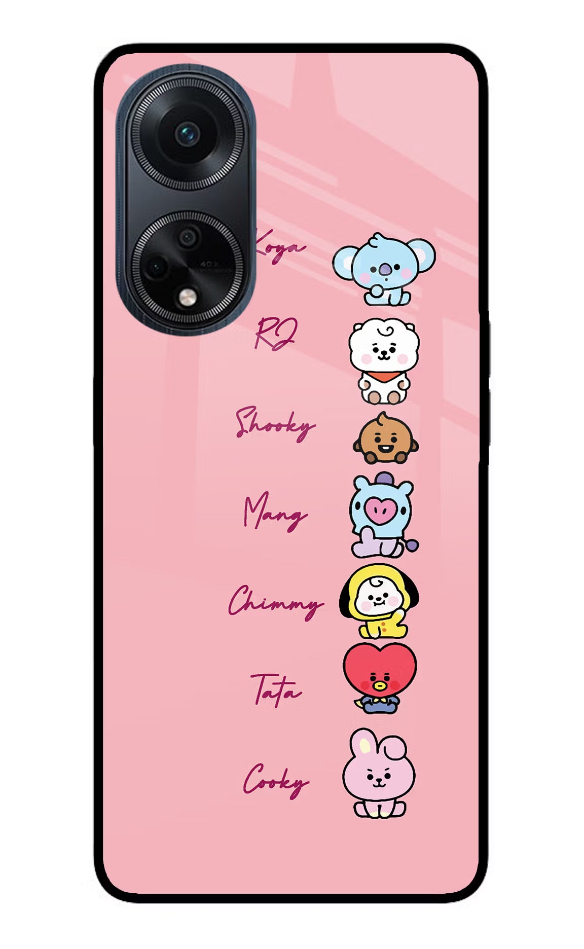 BTS names Oppo F23 Glass Case Back Cover by Casekaro