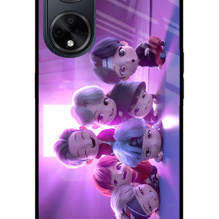 BTS Chibi Oppo F23 Glass Case Back Cover by Casekaro