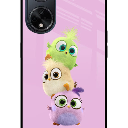 Cute Little Birds Oppo F23 Glass Case Back Cover by Casekaro