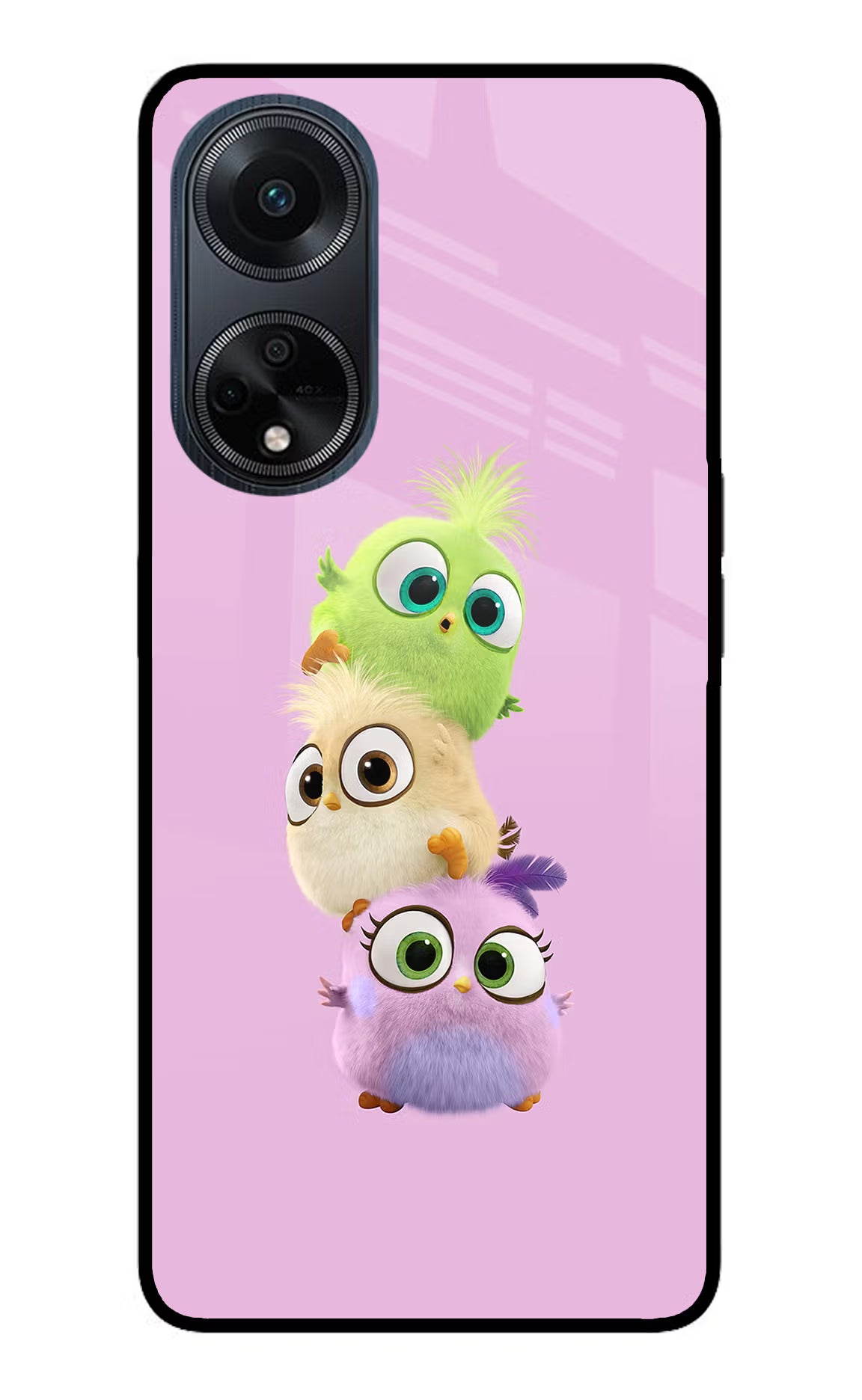 Cute Little Birds Oppo F23 Glass Case Back Cover by Casekaro