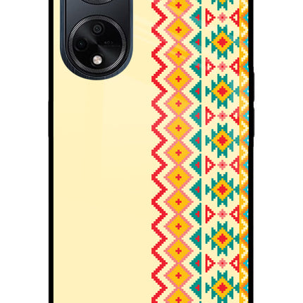 Ethnic Seamless Oppo F23 Glass Case Back Cover by Casekaro