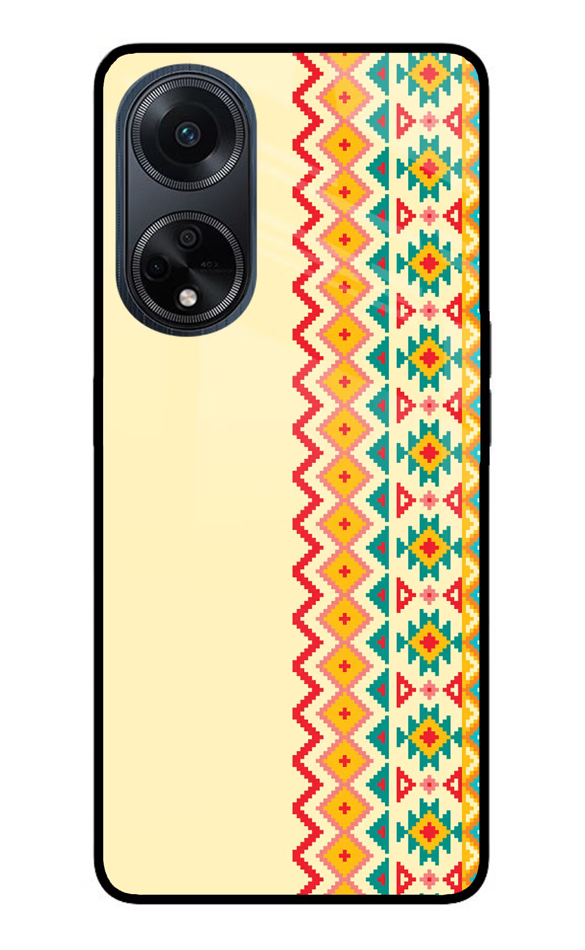 Ethnic Seamless Oppo F23 Glass Case Back Cover by Casekaro
