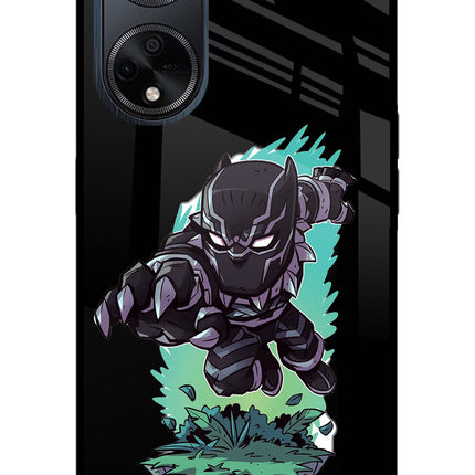 Black Panther Oppo F23 Glass Case Back Cover by Casekaro