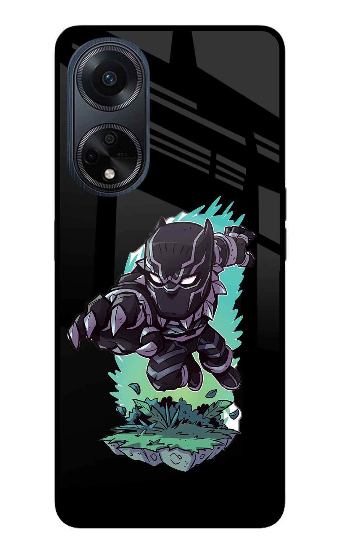 Black Panther Oppo F23 Glass Case Back Cover by Casekaro