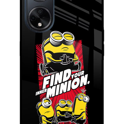 Find your inner Minion Oppo F23 Glass Case Back Cover by Casekaro