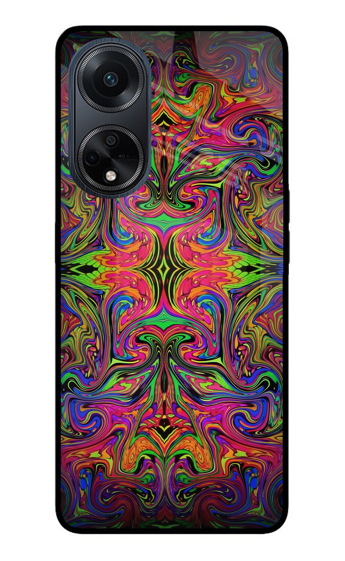 Psychedelic Art Oppo F23 Glass Case