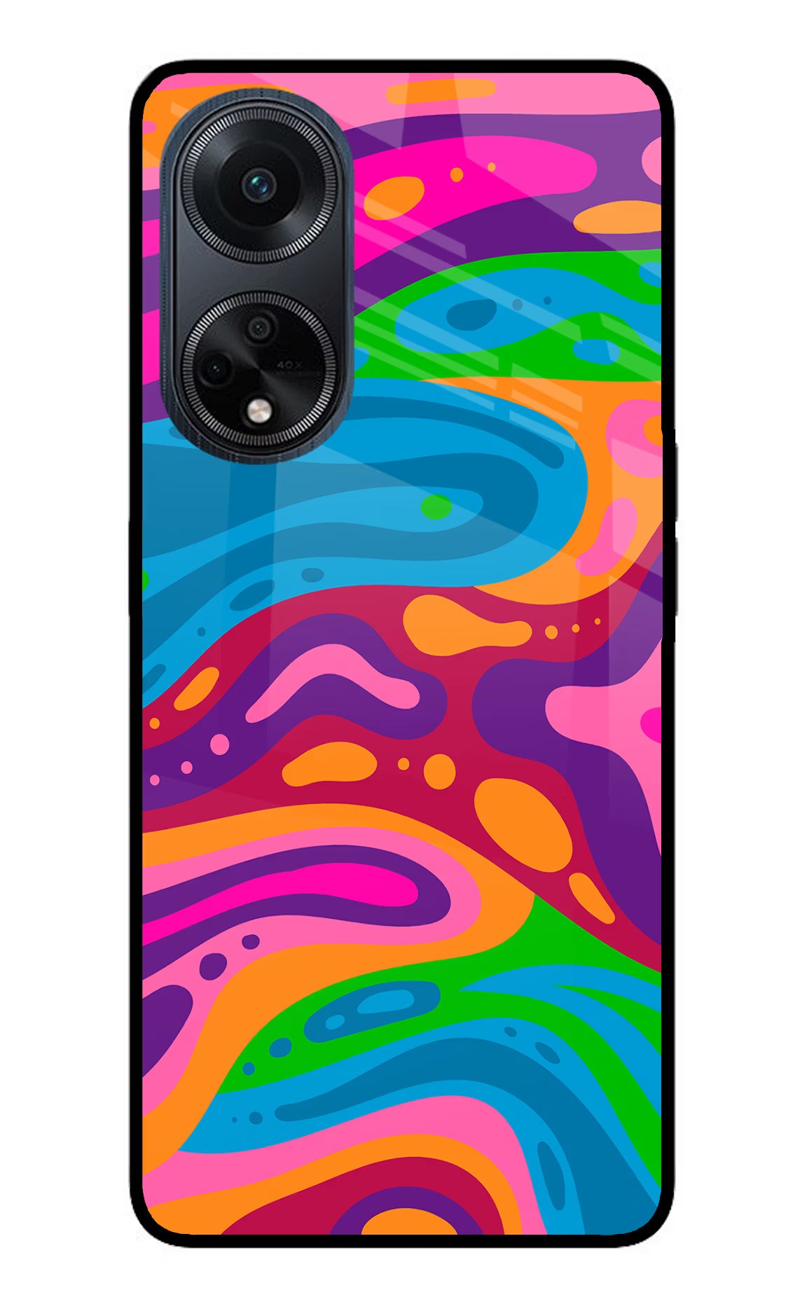 Trippy Pattern Oppo F23 Glass Case Back Cover by Casekaro