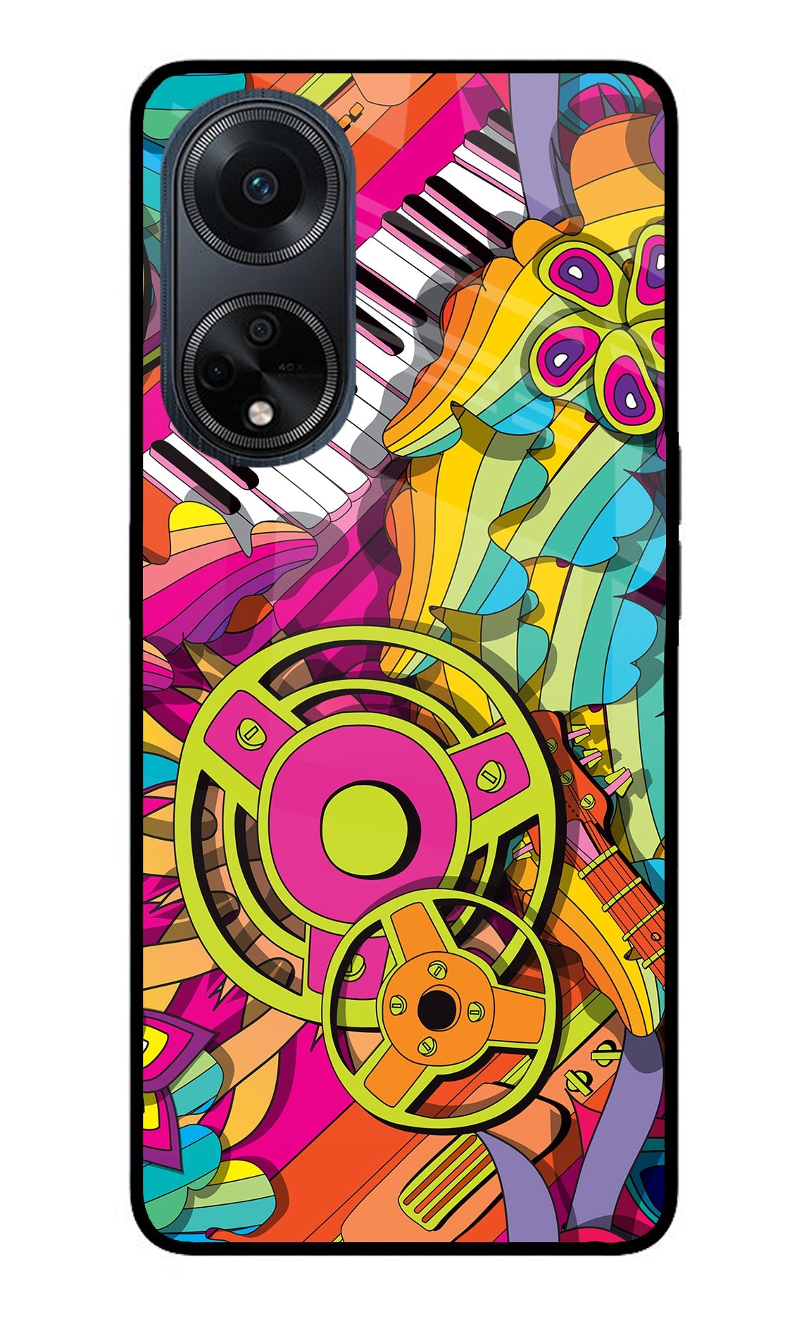 Music Doodle Oppo F23 Glass Case