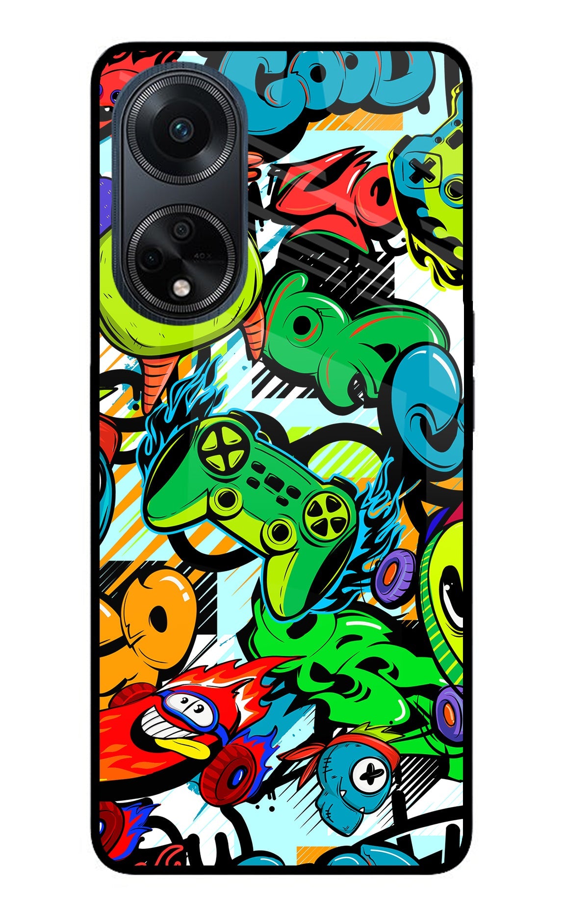 Game Doodle Oppo F23 Glass Case