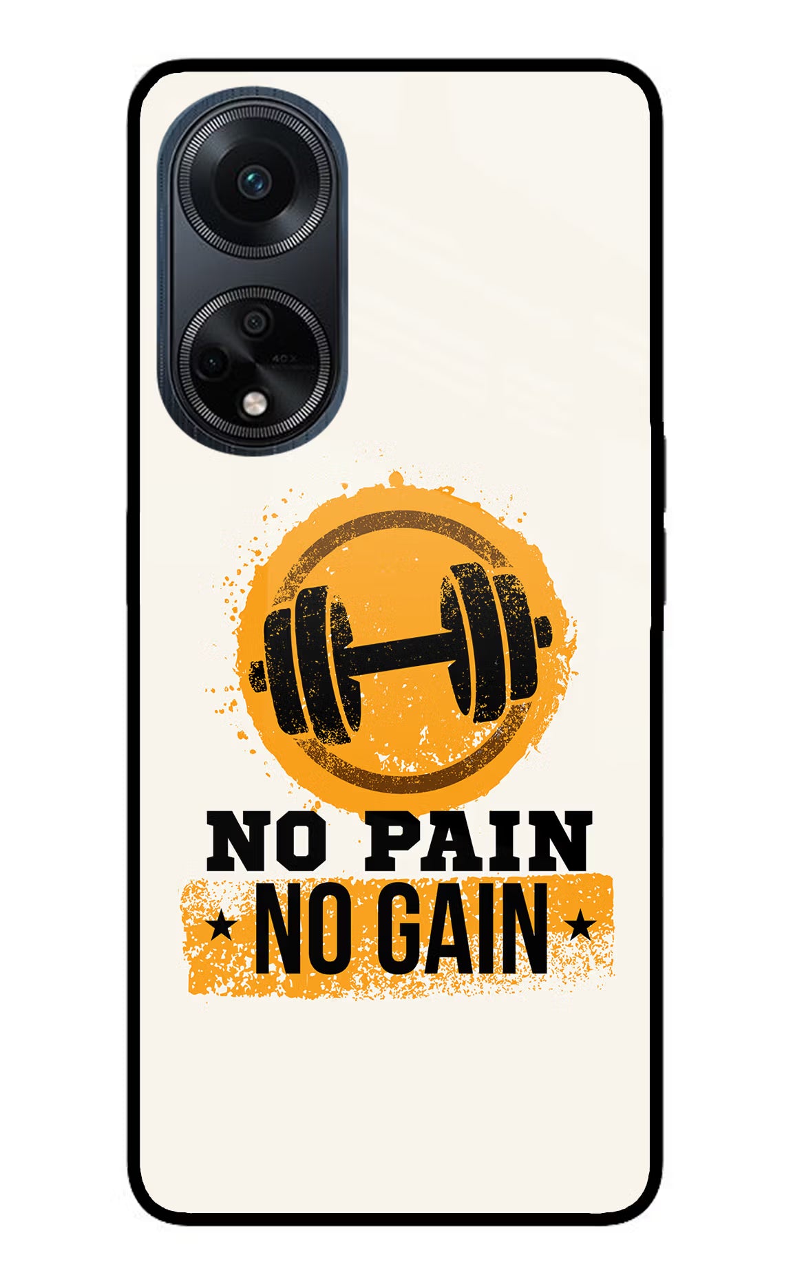 No Pain No Gain Oppo F23 Glass Case Back Cover by Casekaro
