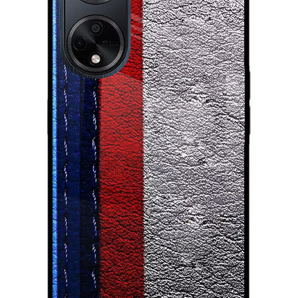BMW Stripes Oppo F23 Glass Case Back Cover by Casekaro