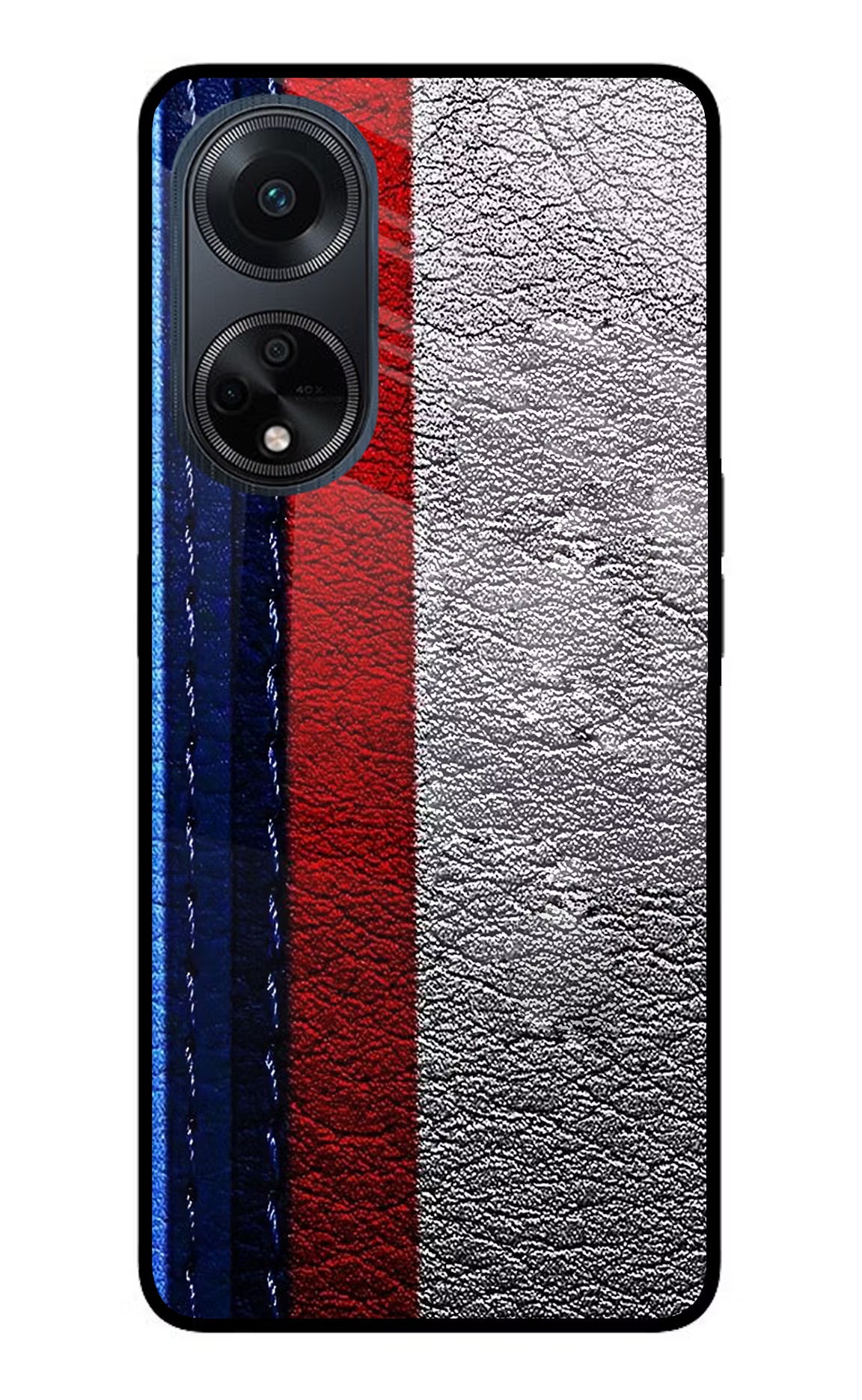 BMW Stripes Oppo F23 Glass Case Back Cover by Casekaro