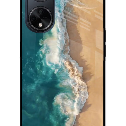 Ocean Beach Oppo F23 Glass Case Back Cover by Casekaro