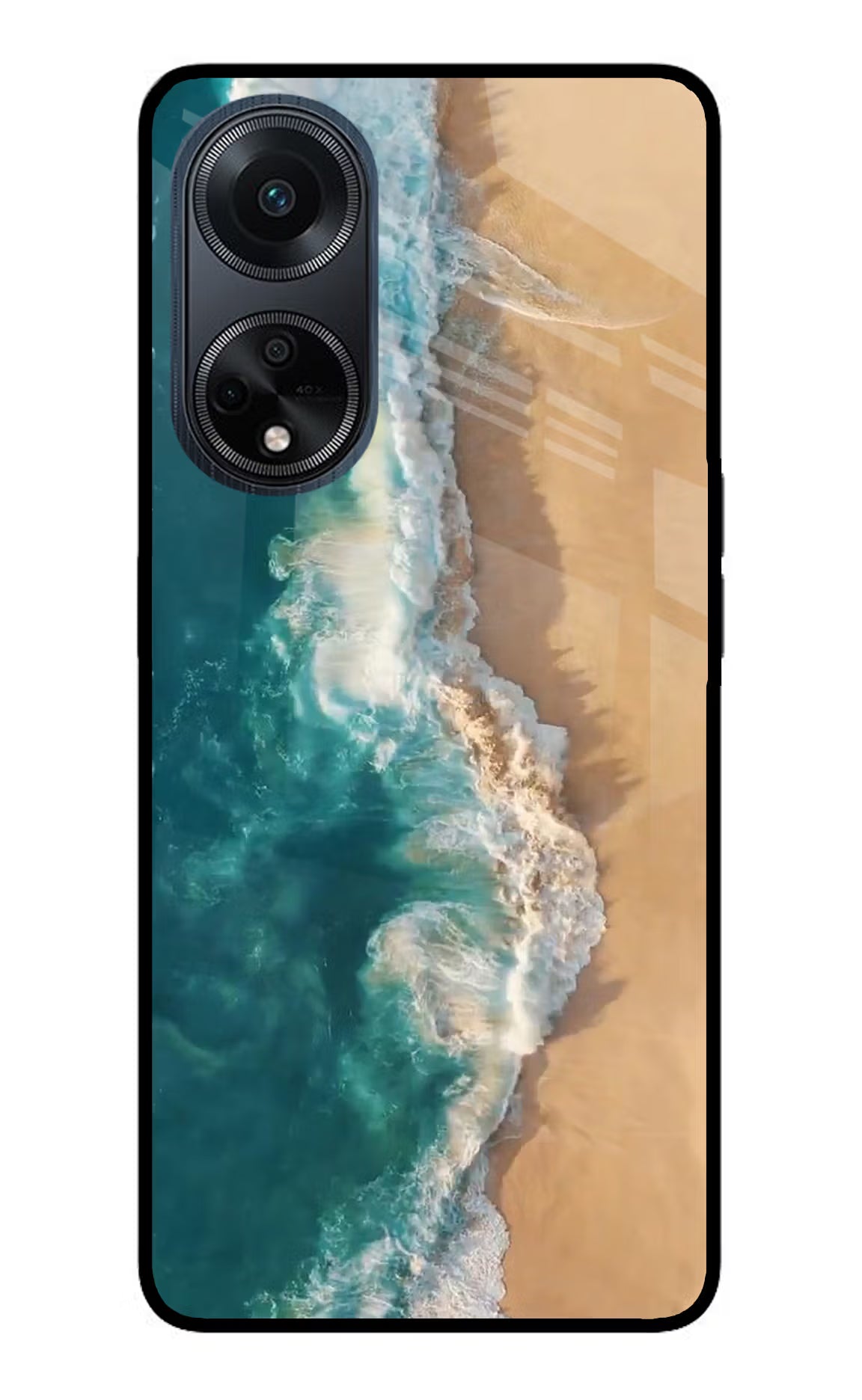 Ocean Beach Oppo F23 Glass Case Back Cover by Casekaro