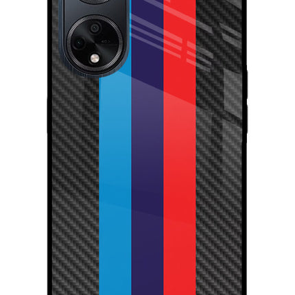 BMW Stripes Pattern Oppo F23 Glass Case Back Cover by Casekaro