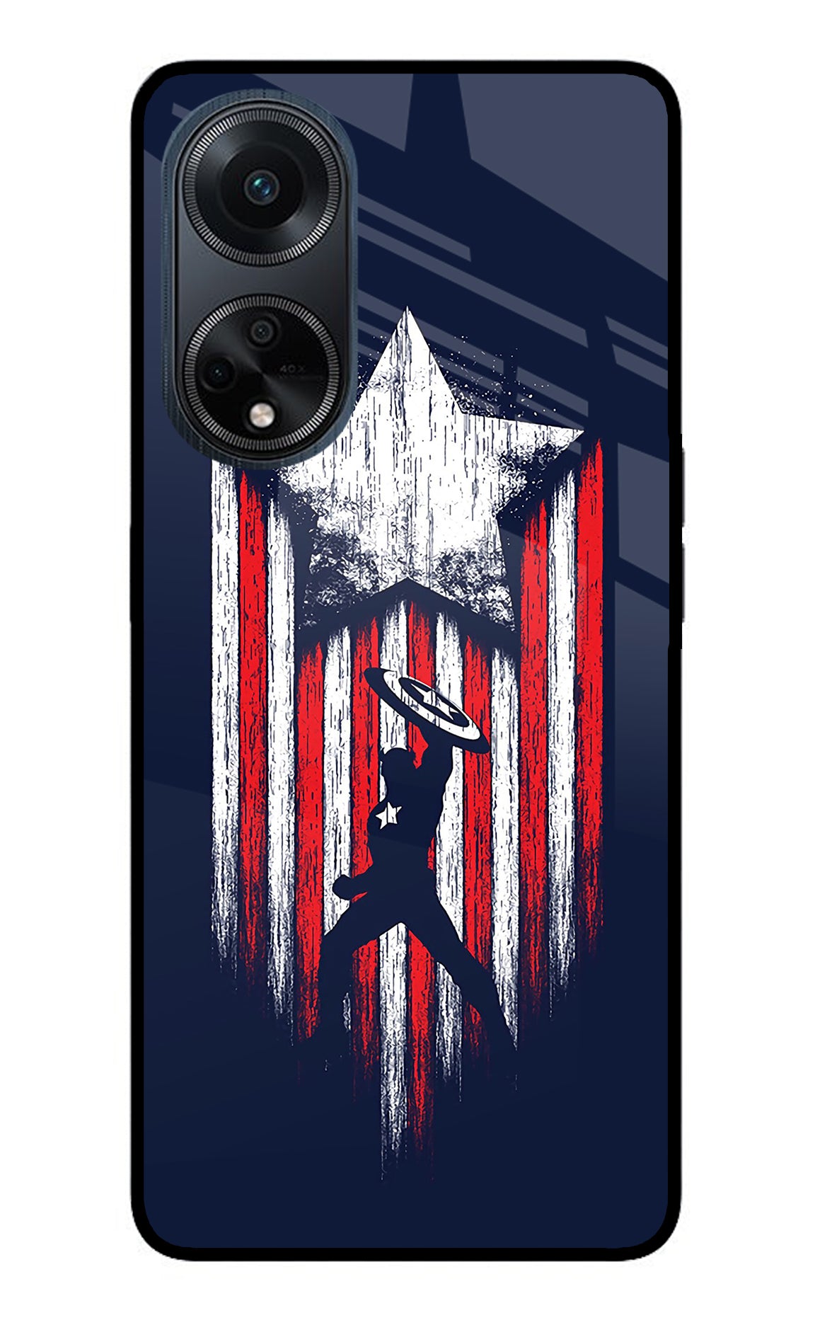 Captain America Marvel Art Oppo F23 Glass Case