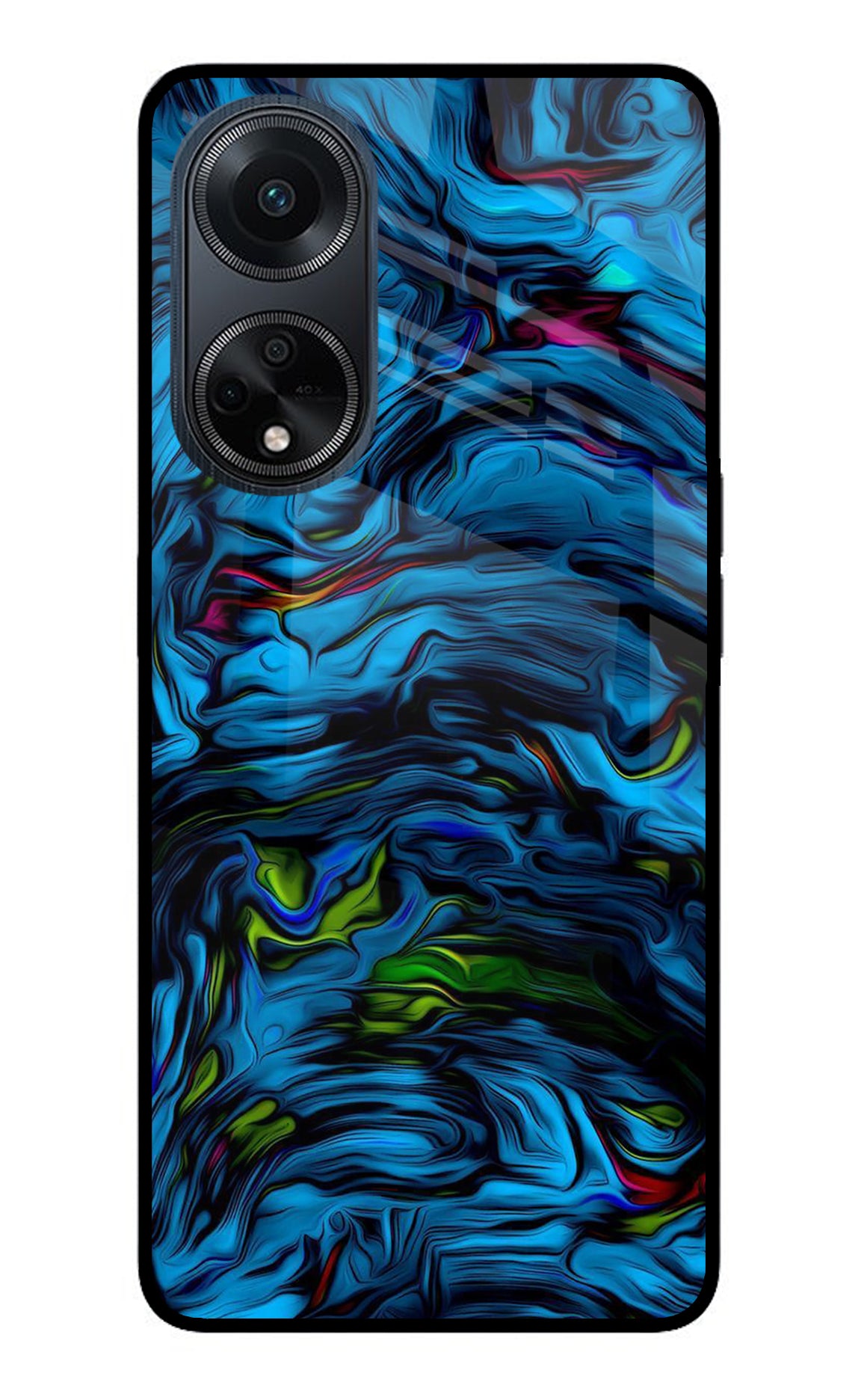 Dark Blue Abstract Oppo F23 Glass Case