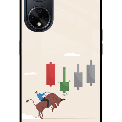 Bull Trading Momentum Oppo F23 Glass Case Back Cover by Casekaro