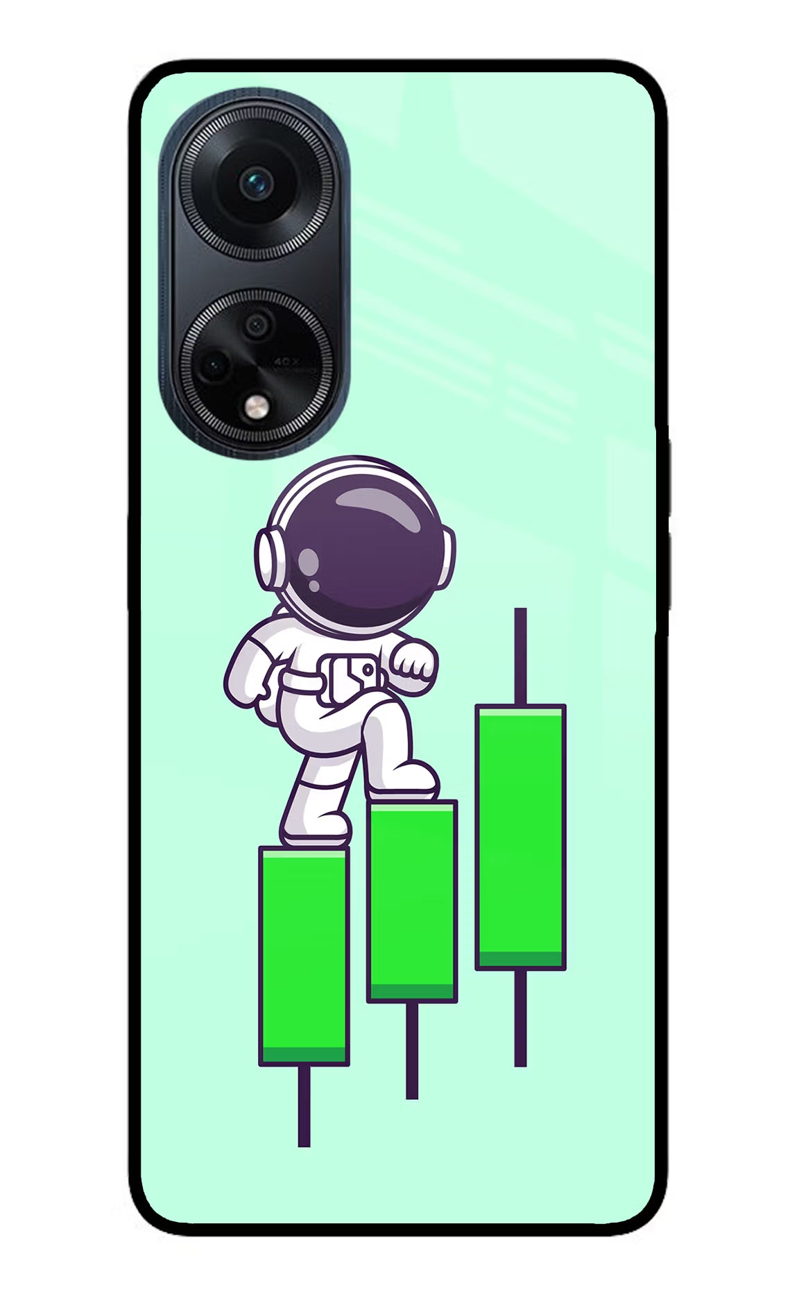 Astronaut Trader Oppo F23 Glass Case Back Cover by Casekaro