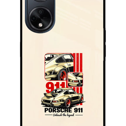 Classic Porsche 911 Oppo F23 Glass Case Back Cover by Casekaro
