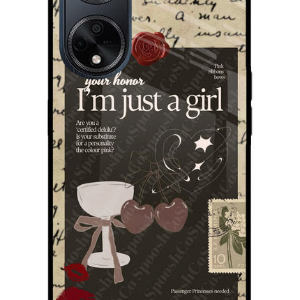 I am just a girl Oppo F23 Glass Case Back Cover by Casekaro