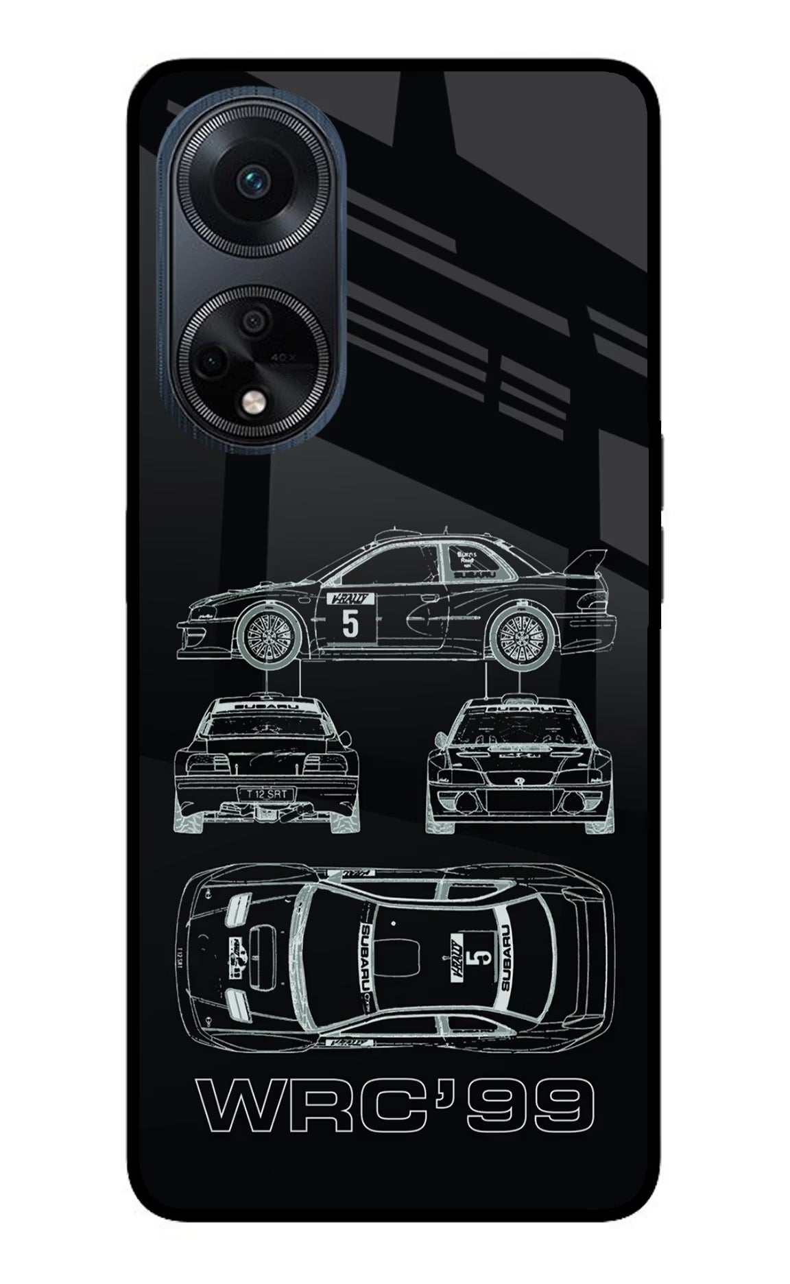 WRC'99 Oppo F23 Glass Case Back Cover by Casekaro