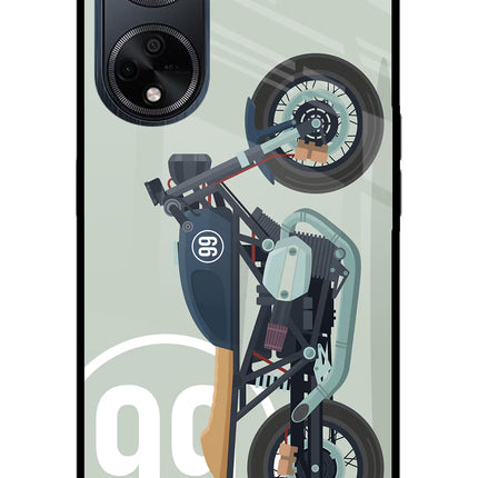 Classic Cafe Racer 99 Oppo F23 Glass Case Back Cover by Casekaro