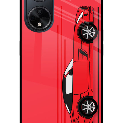 Red Velocity Oppo F23 Glass Case Back Cover by Casekaro