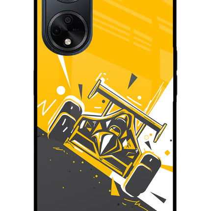 Track King Oppo F23 Glass Case Back Cover by Casekaro