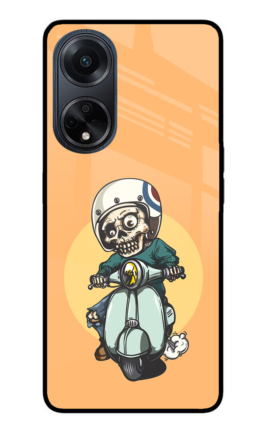 Undead Biker Oppo F23 Back Cover, Glass case