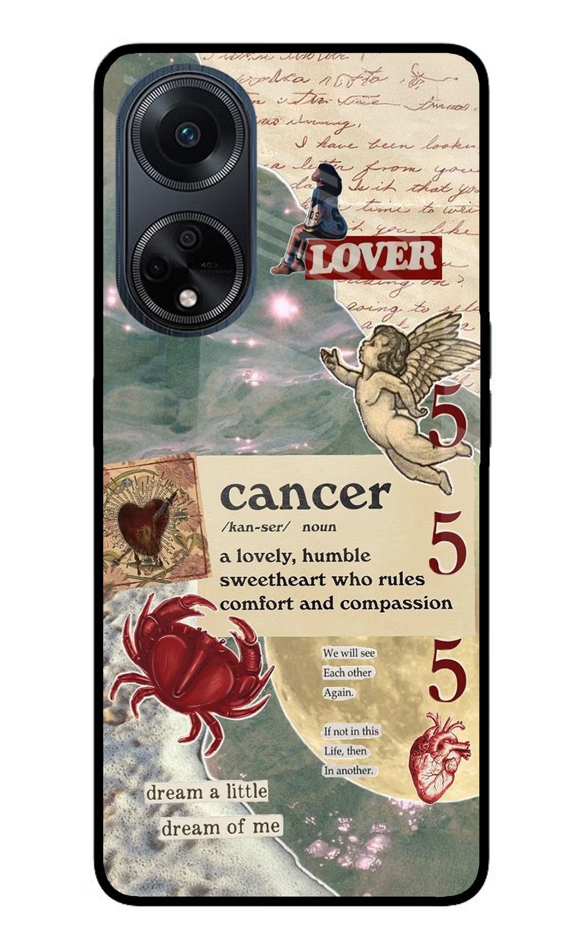 Cancer Zodiac Oppo F23 Glass Case Back Cover by Casekaro