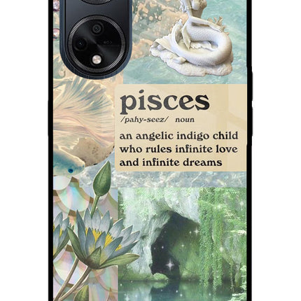 Pisces Zodiac Oppo F23 Glass Case Back Cover by Casekaro
