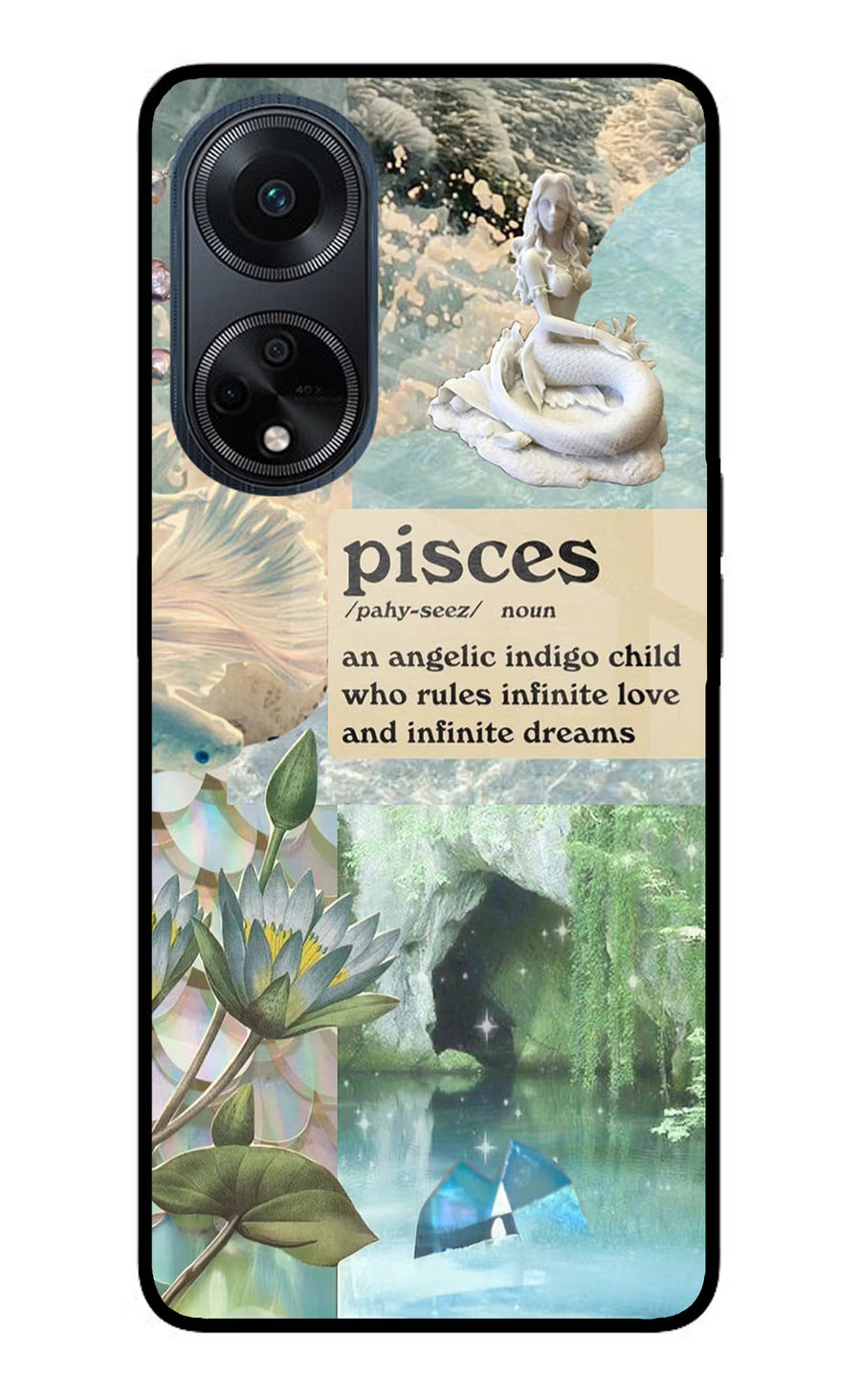 Pisces Zodiac Oppo F23 Back Cover, Glass case