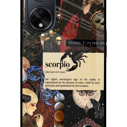 Scorpio Zodiac Oppo F23 Glass Case Back Cover by Casekaro