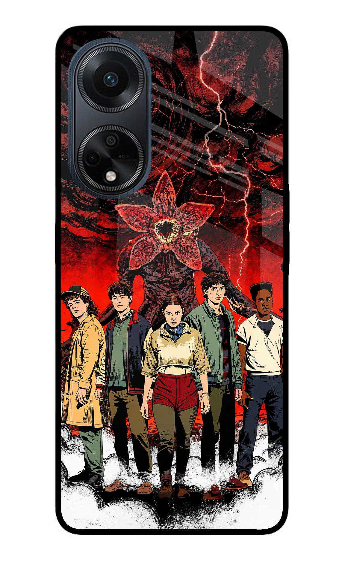 Ordinary Things Characters Oppo F23 Glass Case Back Cover by Casekaro