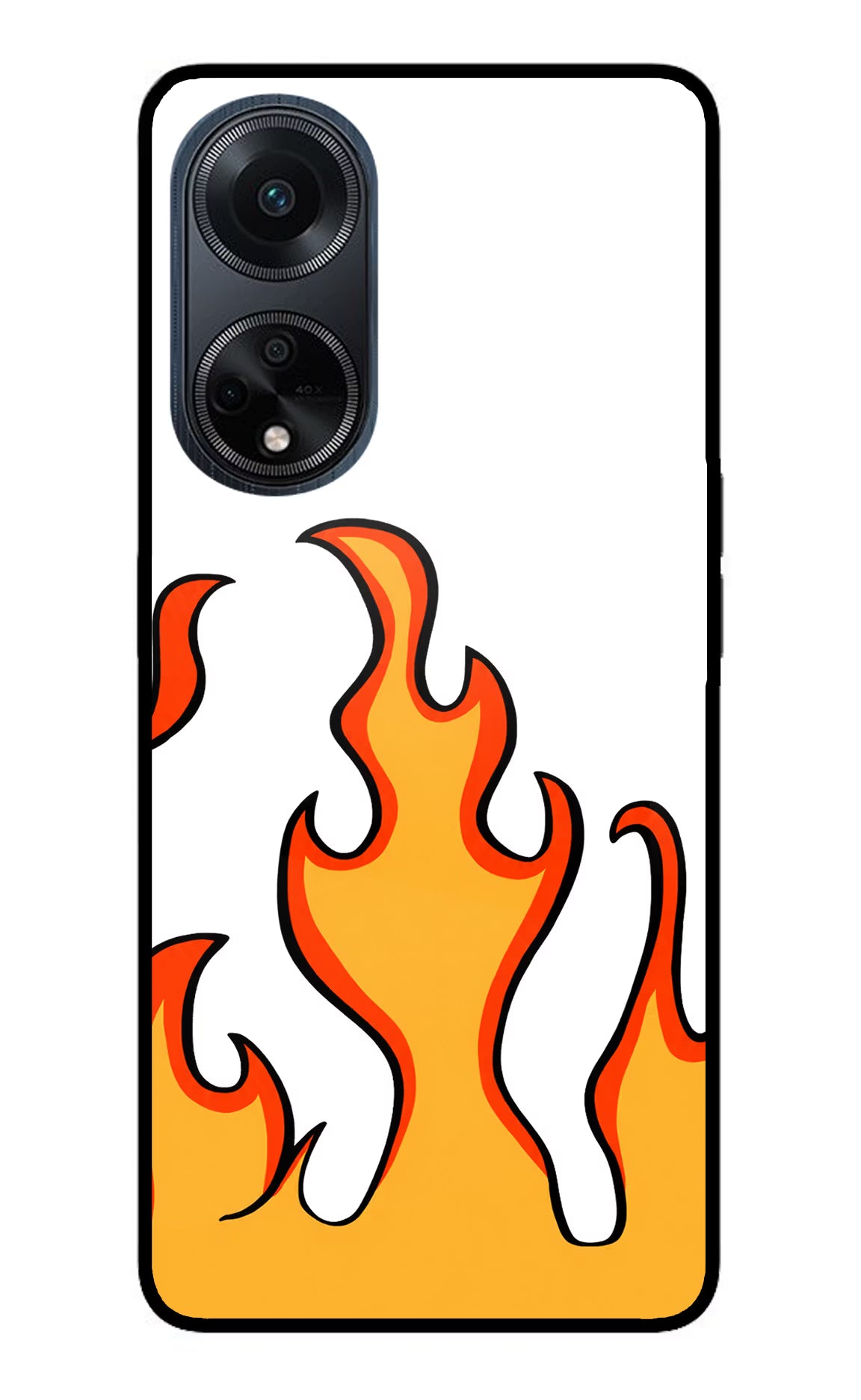 Fired Up – White Oppo F23 Glass Case