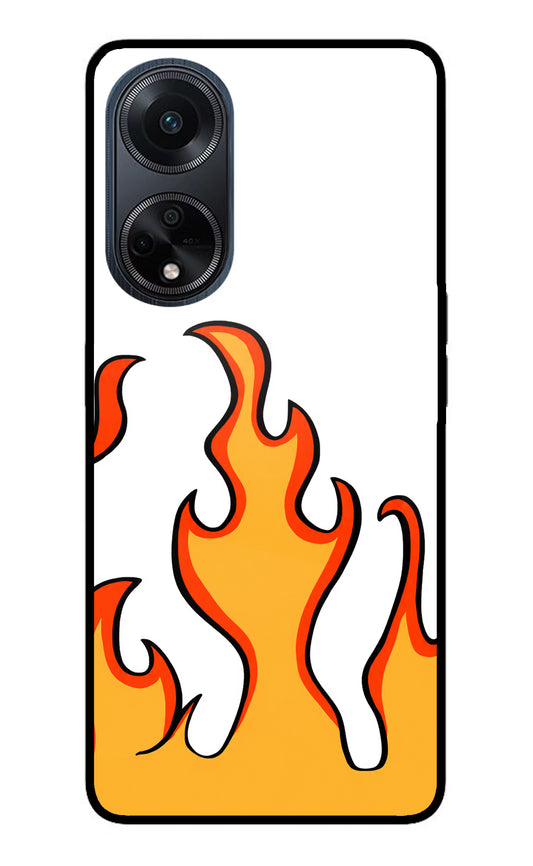 Fired Up – White Oppo F23 Glass Case