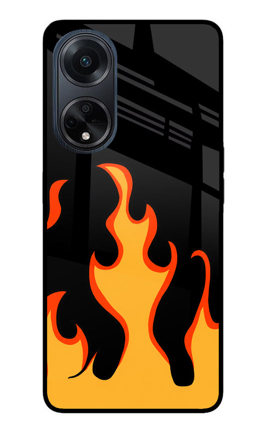 Fired Up – Black Oppo F23 Glass Case
