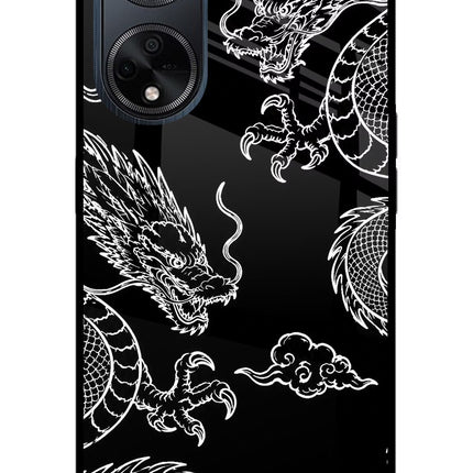 Twin Dragons Oppo F23 Glass Case Back Cover by Casekaro