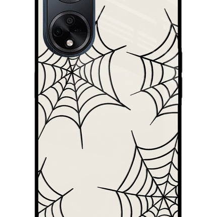 Spider Web Oppo F23 Glass Case Back Cover by Casekaro