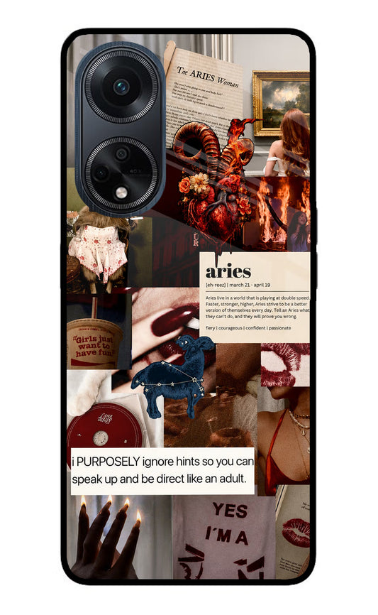 Zodiac Aries Oppo F23 Glass Case