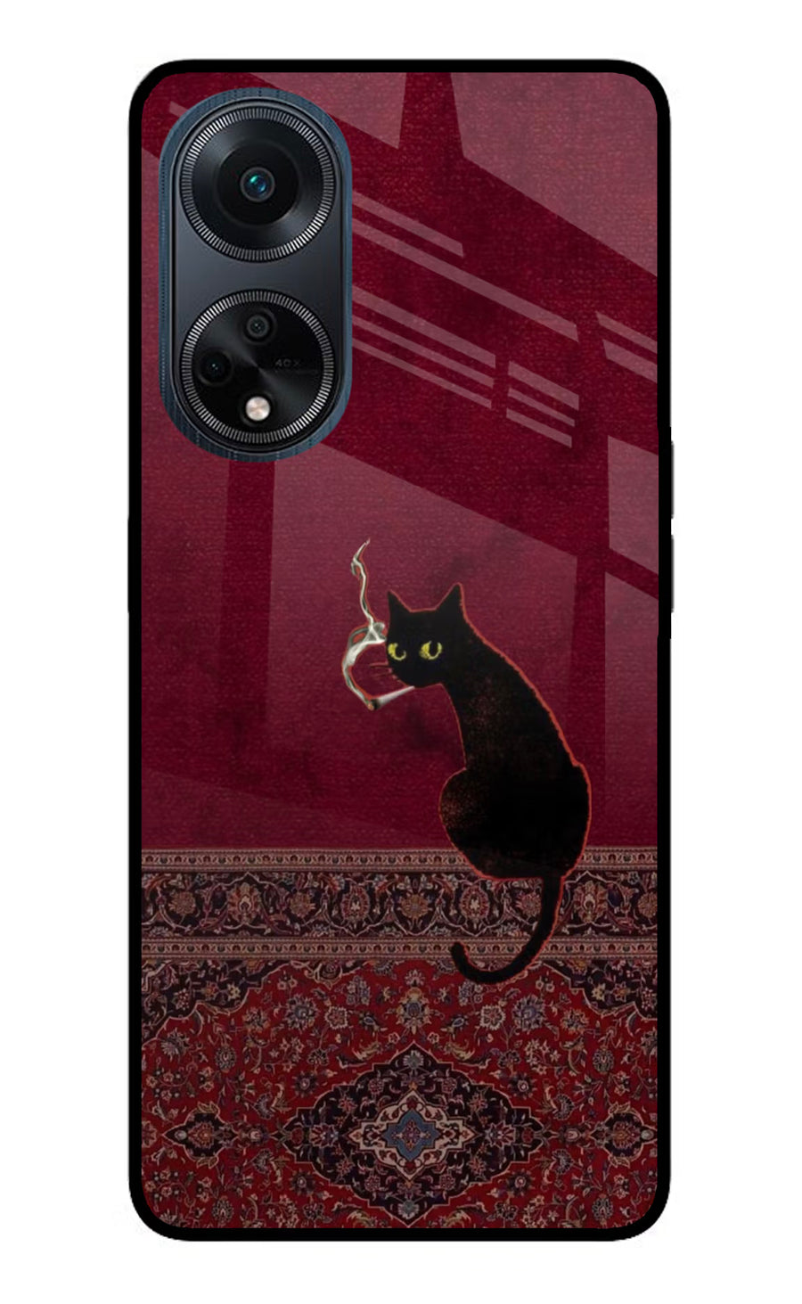 Midnight Cat Oppo F23 Back Cover, Glass case