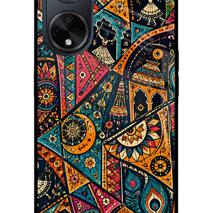 Folk Print Oppo F23 Glass Case